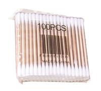 Healeved 100piezas Hisopos De Algodón De Madera Unidades Doble Punta Para Rostro y Cuerpo