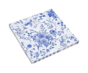 Healeved 100piezas Servilleta Azul y Blanca de Papel Motivos Vintage Unidades Desechables Hogar Fiestas y Eventos de Recepción de Boda
