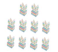 Healeved 10piezas Embalaje De Caja De Obsequio Cajas De Dulces De Conejito Para Fiesta De Pascua De Panadería Forma De Conejo Para Galletas De Pascua Empaque De Dulces De