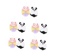 Healeved 10piezas Esponjas De Baño Animal Exfoliante De Ducha Para Bebés Diseño De Panda y Cerdito Accesorio De Baño y Duradero Para Limpieza Efectiva