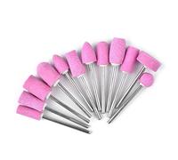 Healeved 12 Brocas para Limar Uñas de Cuarzo Rosa, Cabezal Redondo para Pulir y Remover Piel Muerta en Manicura Profesional