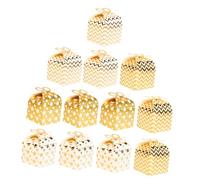 Healeved 12 Cajas Caja de portátil caja de dulces de papel cajas de galletas de papel contenedor de dulces pequeños contenedores de dulces tratar cajas bien hoja decoraciones