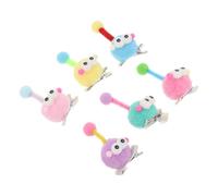 Healeved 12 mini pinzas para el pelo para niñas - Pasador de pelo de dibujos animados de colores - Pinzas para el de colores con pequeños y lindos pompones peludos