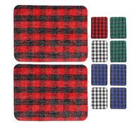 Healeved 12 Parches Termoadhesivos Escoceses para Ropa, Parches de Tejido para Reparar Agujeros y Decorar Faldas y Bolsos, Color Crema, Tamaño 12.4x9.4 Cm