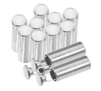 Healeved 12 Piezas Tapón de Cordón Metálico de Aleación de Zinc, Plata | Cierre para Cordones de Sudadera y Pantalón, Uso Múltiple, Ajuste de Longitud, Estilo Minimalista
