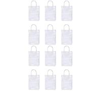 Healeved 12piezas Bolsas Transparentes De Pvc Asa Pack De Unidades Para y Compras Impermeables y Reutilizables