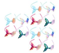 Healeved 12piezas Diademas De Sirena Brillantina Para Niño Niña Accesorios De Fiesta y Disfraces Coloridos y Divertidos Para Celebraciones y Reuniones Familiares