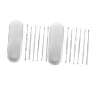 Healeved 12piezas Limpiador De Oídos De Inoxidable Kit De Cucharas Para Cerumen Con Caja De Almacenamiento Para Limpieza De Oídos y Efectiva