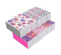 Healeved 12piezas Mini Limas De Uñas Cuadradas De Caras Bloques De Pulido Estampado Para Manicura De Portátiles Para Salón y Casa