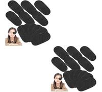 Healeved 12piezas Oculares Para Gafas De Tela No Tejida Suaves y Transpirables Medio Negro Unidades Para Adultos Con Ojos Débiles Adecuados Para Entrenamiento Visual y Uso Diario