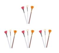 Healeved 12piezas Pinceles De Maquillaje Forma De Abanico Para Iluminadores y Acabado Herramienta Cosmética Profesional Para Pelo y
