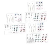 Healeved 15 Juegos Pegar taladro gemas del cuerpo decoraciones faciales pegatinas joyas para la cara calcomanía de pedrería facial de imitación de la cara pegatinas Acrílico