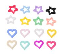 Healeved 150 piezas de adornos de resina 3D con forma de corazón y estrella de colores para uñas, joyas kawaii para uñas, decoraciones de manicura para mujeres y niñas, suministros para manualidades