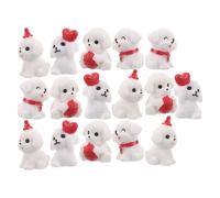 Healeved 16 piezas de adorables adornos de resina con forma de cachorro, pequeños adornos decorativos de perros, miniaturas de cachorros, manualidades kawaii para casas de muñecas, ideales para pinzas