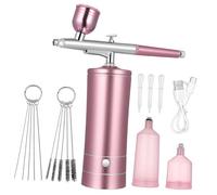 Healeved 1juego Aerógrafo Inalámbrico Recargable Compresor y Accesorios Kit De Aerografía Para Pintura De Uñas Maquillaje y Modelismo Diseño Portátil y Elegante Fácil De Usar Incluye