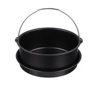 Healeved 1juego Unidades de Accesorios para Freidora de Aire Placa para Pizza y Cesta para Hornear con Revestimiento Antiadherente Compatible con Modelos de Material Seguro y Resistente