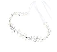 Healeved 1M Cinturón de Perlas con Adornos de Diamantes de Imitación para Novia Accesorio Elegante para Bodas de Satén