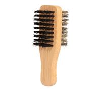 Healeved 1pieza Cepillo De Barba Doble Cara Cerda De Jabalí Cepillo Práctico Para Cuidado De Barba y Cabello Desmenuzado Mango Para Estilo Salones y Uso Personal