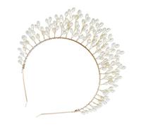 Healeved 1pieza Diadema De Perlas Para Novia y Damas De Honor Elegante Para Bodas y Fiestas Accesorio De Cabello Brillante Hecho Mano Adorno De Nupcias