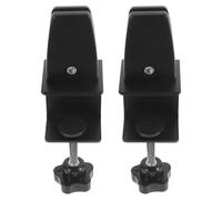 Healeved 2 Abrazaderas de Aluminio para Divisor de Privacidad de Escritorio, Clip Ajustable sin Taladro, Base Extendida Negra para Soporte Móvil de Mampara Divisoria de Oficina