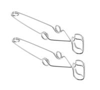 Healeved 2 Abrazaderas para Tubos de Ensayo de Laboratorio Clips de Prueba de Acero Cromado Mango Largo Herramientas Seguras para Sujetar Tubos Experimentales Paquete de 2 Unidades