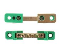 Healeved 2 Barras de Puesta a Tierra de Cobre 6X9 CM 4 Terminales Verdes para Conexión Segura Cajas de Distribución y Sistemas Eléctricos Kit Práctico y Resistente para Instalación