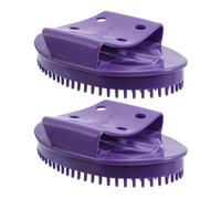 Healeved 2 cepillos de masaje corporal para cintura, abdomen y cabeza, masajeador portátil Guasha, aplicador ergonómico de aceite para el cuero cabelludo, masajeador relajante de pies para ducha.