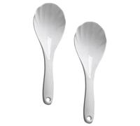Healeved 2 Cucharas para Arroz Antiadherentes de Pp Blancas, Espátulas Resistentes al Desgaste para Cocina Doméstica y Restaurantes, Utensilios Reutilizables para Servir Arroz Fácilmente