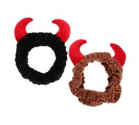 Healeved 2 Diademas De Cuerno De Peluche Diadema De Maquillaje Para Mujer Tocado De Spa Diadema Para Lavar El Cabello Diadema De Cuerno De Diadema De Demonio Diademas De Cuernos