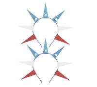 Healeved 2 diademas de estrellas con purpurina - Diadema Liberty - patriótica con estrellas rojas, white y azules para el Día de la Independencia. Accesorio para el cabello.