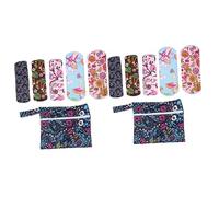 Healeved 2 Juegos Almohadilla sanitaria de carbón de bambú para toallas higiénicas de fibra de carbón bragas con relleno almohadilla menstrual de bambú almohadilla de toalla