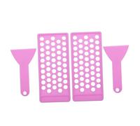 Healeved 2 juegos Bandeja Relleno Bálsamo Labial Cavidades Kit DIY Labios Espátula Flexible Material Seguro Morado