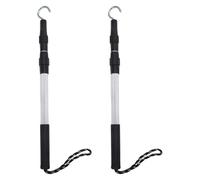 Healeved 2 juegos de ganchos para bajar escaleras de ático: poste telescópico extensible de 40 a 89 cm con mango ergonómico - kit para abrir trampillas de ático - repuesto para cordón de descenso
