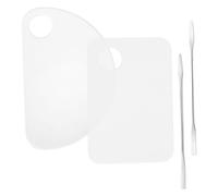 Healeved 2 Juegos de Paletas para Mezclar Maquillaje Transparente 4 Piezas Acrílicas Reutilizables Profesionales para Mujeres Arte Uñas y Base Cosmética Portátil