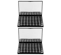 Healeved 2 paletas de maquillaje magnéticas con espejo, un recipiente vacío para sombras de ojos y una caja de almacenamiento dispensadora de 48 compartimentos con pequeños recipientes rectangulares
