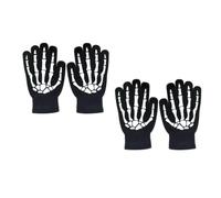 Healeved 2 Pares Guantes Fluorescentes de Esqueleto para Ciclismo Nocturno