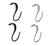 Healeved 2 Pares Pendientes de Serpiente Retro para Mujer Accesorios de Oreja Joyas Elegantes Diseño de Cobra de Negro y Plateado Perfectos para Ocasiones Especiales
