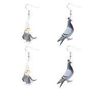 Healeved 2 pares Pendientes Pájaro Acrílico Colgantes Águila Búho Accesorios Mujer Niña Fiesta Diaria