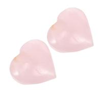 Healeved 2 Piezas Adornos Decorativos Ornamento del Corazón del Día De San Valentín Rosa Corazon Colgante Rosa Cristal Curativo del Corazón Chacra Corazon Cuarzo Rosa Relleno