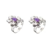 Healeved 2 Piezas anillo termocrómico llave dedo anillo de rana anillo emoción unisex anillo de mujer que cambia de color anillo de emoción de las mujeres aleación