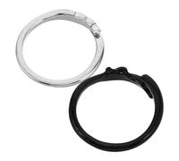Healeved 2 Piezas Anillos Ángeles y Demonios Ajustables de Aleación de Zinc Negros, Ligeros y Resistentes para Uso Diario y Obsequio de Aniversario