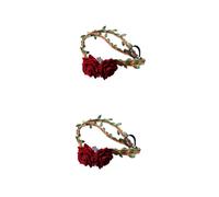 Healeved 2 Piezas Banda para el cabello de floral cintas para guirnalda Banda de cabello diadema elegante fuente Venda diadema de flores sombreros de flores