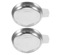 Healeved 2 Piezas Bandeja y Uso Multipropósito de Pesaje de Acero Inoxidable Superficie Lisa para Báscula Electrónica en Joyería y Cocina Profesional