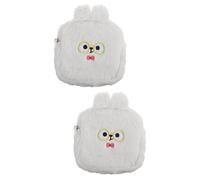 Healeved 2 Piezas Bolsa De Toalla De Tía De Peluche Monedero De Felpa Dinero Carteras Con Cremallera Para Mujer Bolsas Servilleta Sanitaria Bolsa De Toalla De La Tía Chica