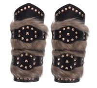 Healeved 2 Piezas Bracers Medievales Ajustables de Cuero Sintético para Adultos de Brazaletes Vikingos con Hebilla Accesorios de para Cosplay y Recreación Histórica Color Marrón