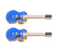 Healeved 2 Piezas Broche de Guitarra Retro de Aleación Azul para Solapa y Ropa, Diseño Vintage Único, Accesorio Decorativo Versátil Adecuado para Amantes Música