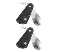 Healeved 2 Piezas Calzador Portátil de Acero Inoxidable Plegable para Viaje con Llavero Elegante, Liviano y Práctico para Zapatillas y Botas, Ayuda para Hombres y Personas Mayores