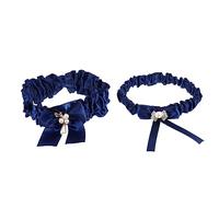 Healeved 2 Piezas Cinturón de Boda Decorativo para Pierna de Novia Conjunto de Ligas de Novia Día Boda Liga Azul