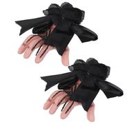 Healeved 2 Piezas Clip para Cabello Negro Forma de Mano Cortada y Lazo Gótico para Halloween, Material de Tela y Plástico, Tamaño 14.5x11 Cm, Adecuado para Eventos de Escape Room
