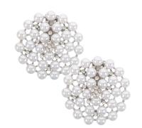 Healeved 2 piezas de adornos con perlas y diamantes de imitación para zapatos, con adornos brillantes desmontables, hebillas para sandalias, para bodas, novias, damas de honor, tacones y zapatillas.